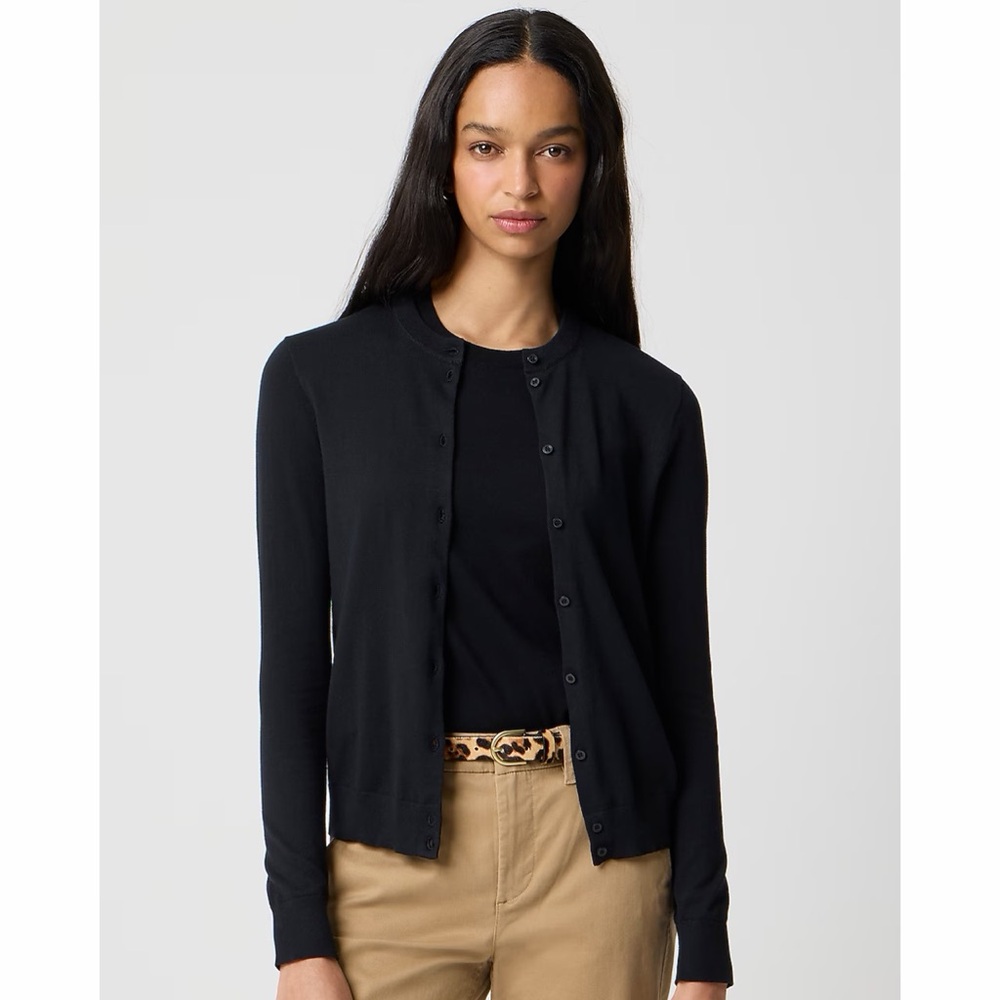 NWT! J Crew Factory - Classic Cotton Cardigan Sweater - Black - Size Small